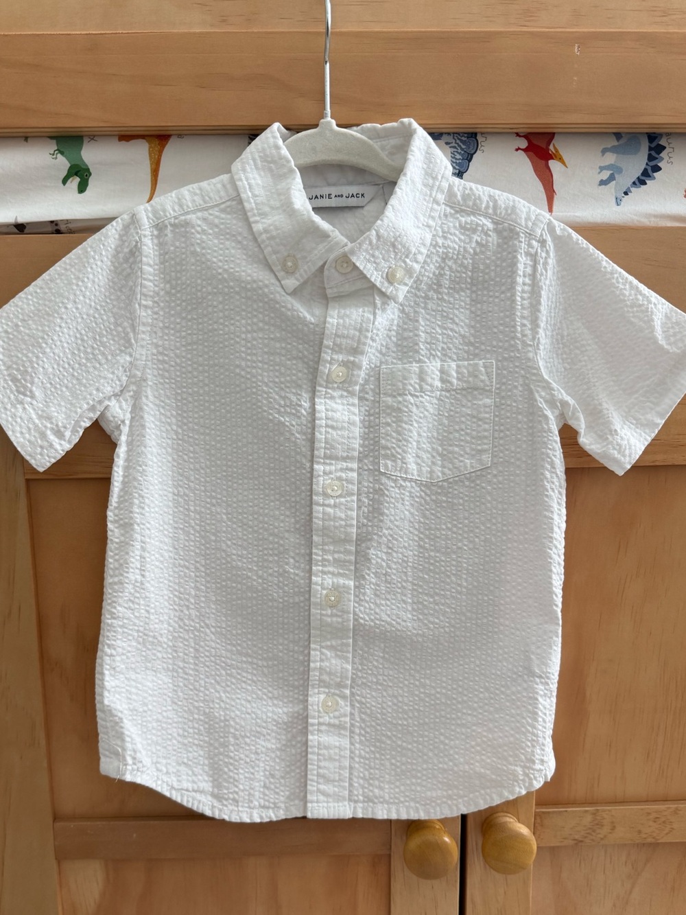 White Seersucker Button-Down Shirt - Janie and Jack 3T